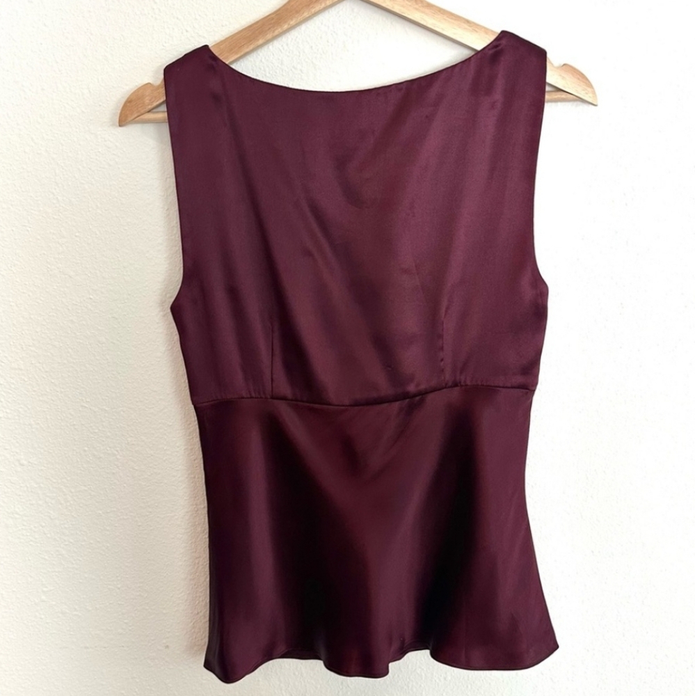 Ann Taylor Burgundy Satin Top - Picture 2 of 3